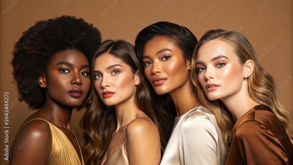 Fototapeta premium Diverse Beauty Portrait Celebrating Inclusion, Confidence and Natural Elegance