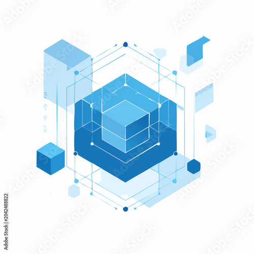 Abstract Geometric Network with Cubes and Lines