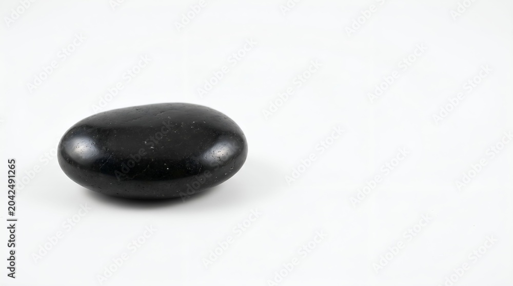 Fototapeta premium Single black olive isolated on white background with soft natural light