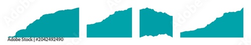 Photos Abstract teal area charts showing fluctuating data growth and decline