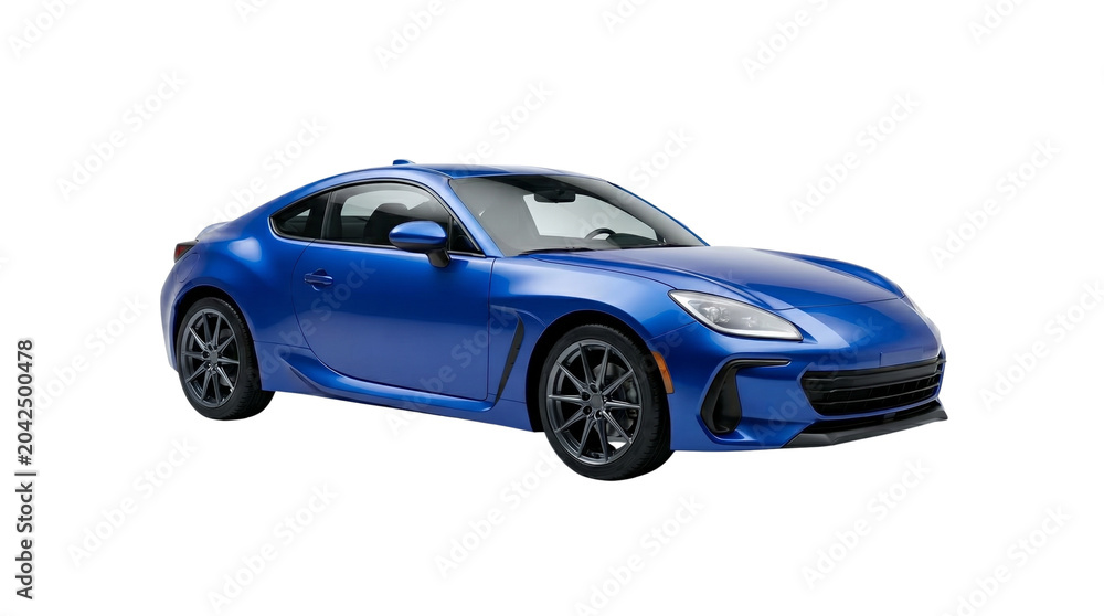 Naklejka premium Modern blue performance sports car isolated on transparent background png