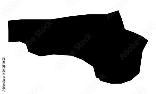 Foto A contour map of Encamp. Andorran parish silhouette