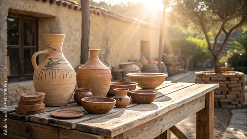 clay pots on the street