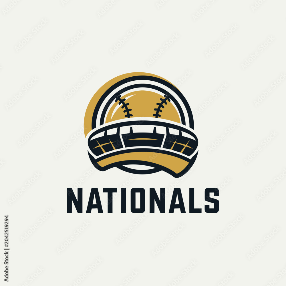Fototapeta premium Baseball Stadium Iconography Professional Sports Logo Design