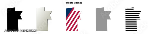 Fotografie Moore (Idaho) blank outline map set