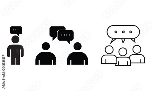 Bild auf Leinwand Vector illustration of people communicating with speech bubbles