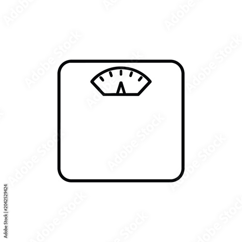 Black and white gym weight scale icon minimalist fitness vector illustration