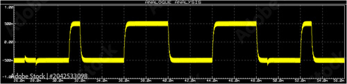 Fotografi Vector graph of dependence of digital electrical
signal from time isolated on black background