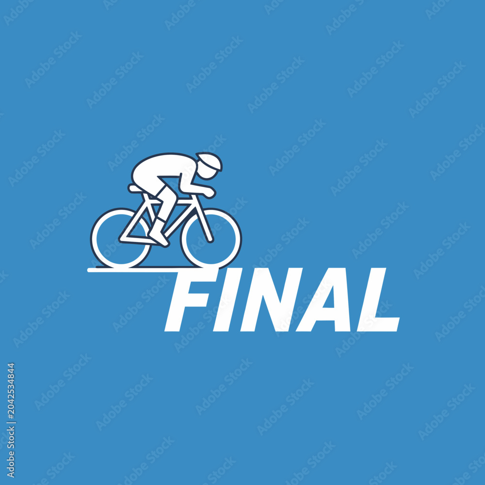 Fototapeta premium Cyclist Silhouette Reaching The Grand Finale Of A Competitive Race