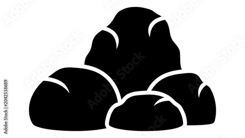 Aquarium decoration rock set icon