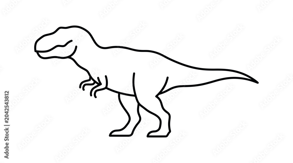 Fototapeta premium Minimalist Tyrannosaurus Rex Dinosaur Outline Drawing