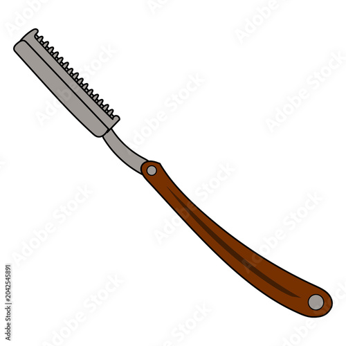 Classic straight razor for traditional shaving and vintage barbering