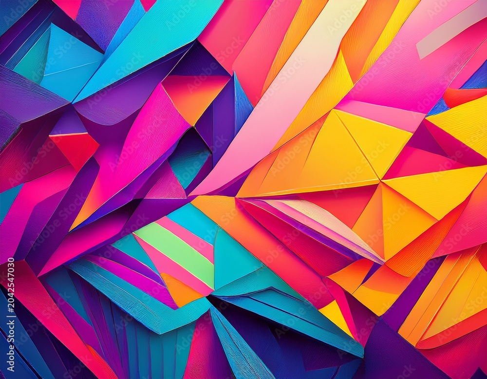 Fototapeta premium colorful abstract geometric pattern with bright pink blue yellow orange purple hues