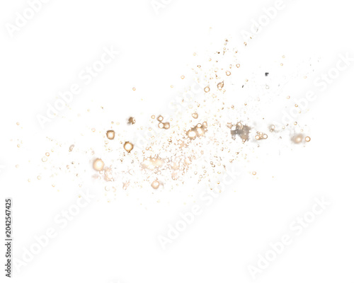 Dust and Debris Particles: A scattering of small, irregular dust particles and subtle water droplets, creating a textured abstract effect.