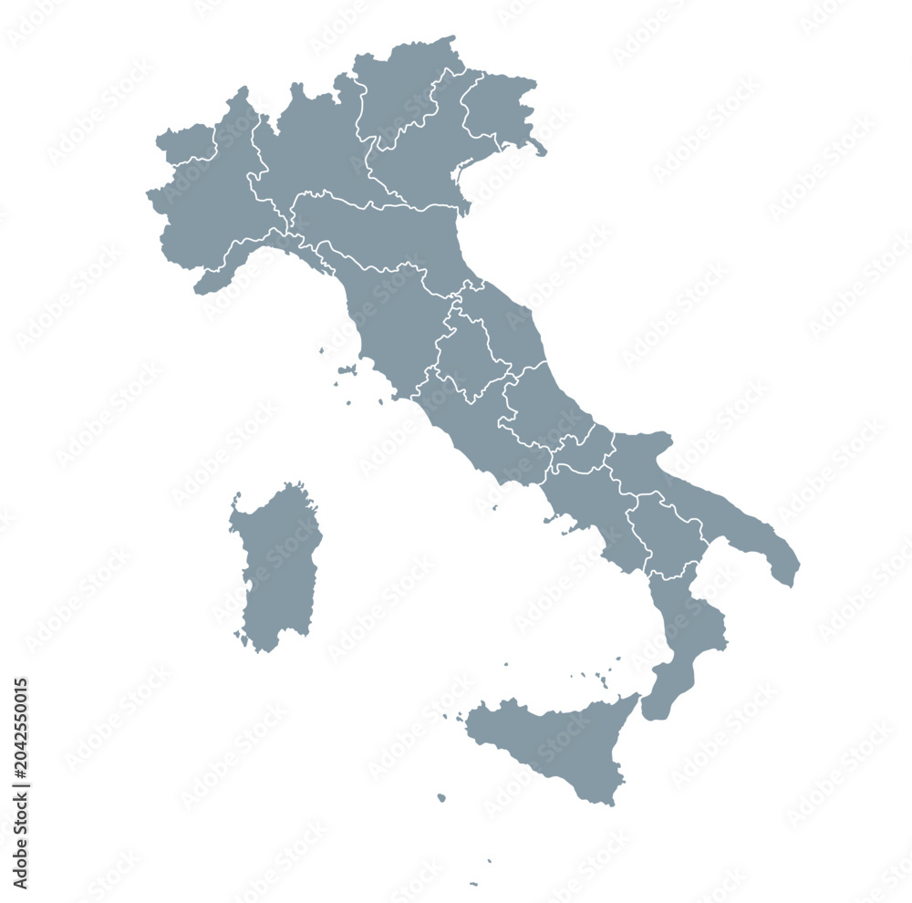 Fototapeta premium Map of Italy with provincies borders
