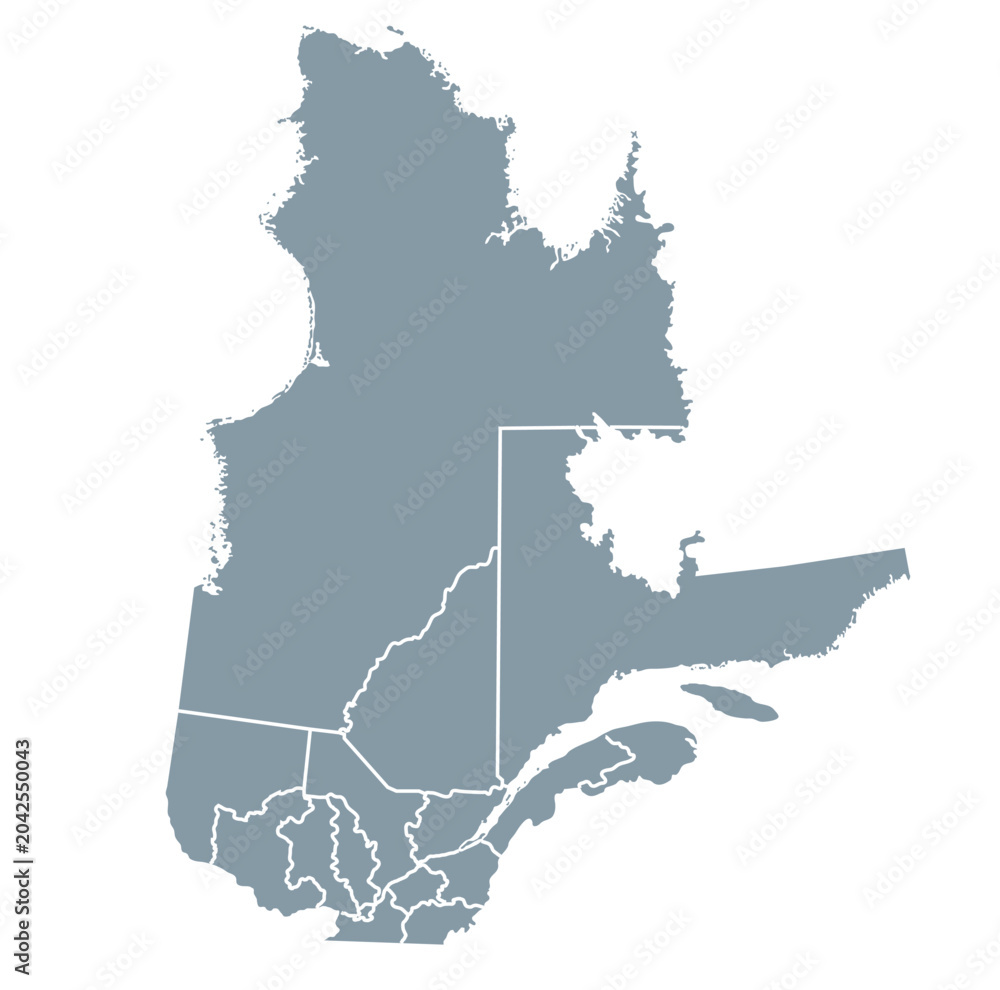 Naklejka premium Map of Quebec with counties borders