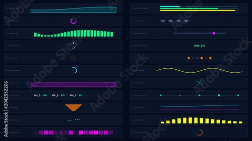 Dynamic Motion of Audio Equalizer Visualizations in Video Animation.