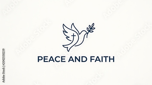Minimal icon top, text “Peace and Faith”