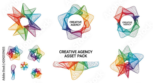 Colorful geometric shapes design elements.