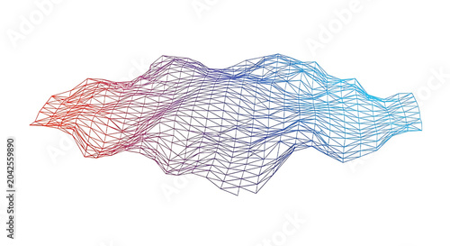 Colorful Wavy Mesh Network Structure.