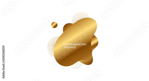 Golden liquid splatter on white background.