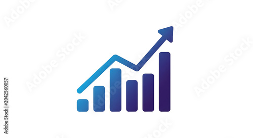 Increasing business growth chart graph.