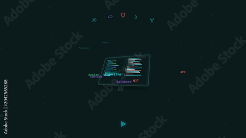Futuristic Data Visualization Motion Animation with Digital Interface Elements.
