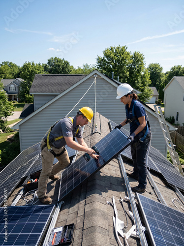 Environmentally friendly installation of solar power on the roof of the house