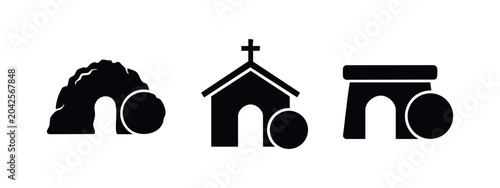 Schilderij op canvas Empty Tomb Icons