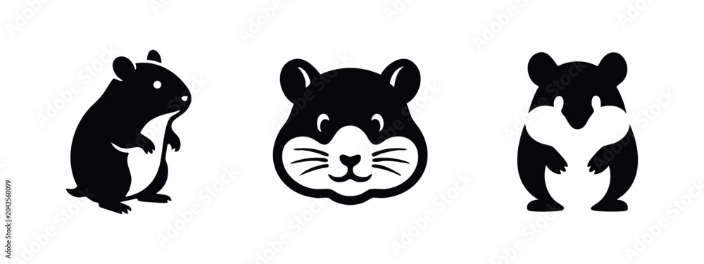 Fototapeta premium Hamster Icons - Small Rodents and Pets