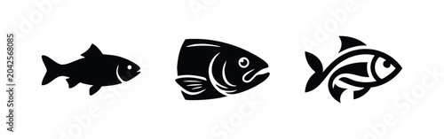 Εκτύπωση καμβά Fish Icons - Aquatic Life and Seafood