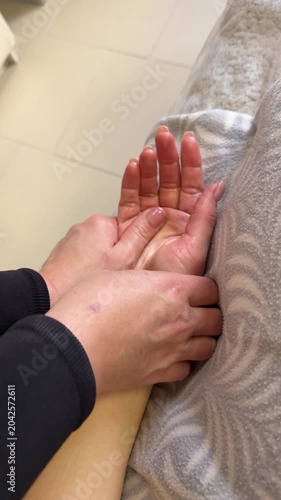 Professional Hand Massage For Stress Relief And Wellness At Spa Vertical video.