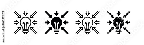 Photos Doodle-style eye icon with geometric frame for perception