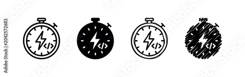 Photos Drawing tablet with stylus icon, outline and solid variations