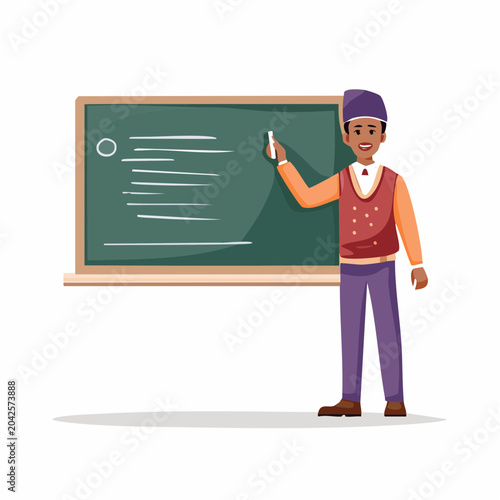 Teacher Writing on a Chalkboard