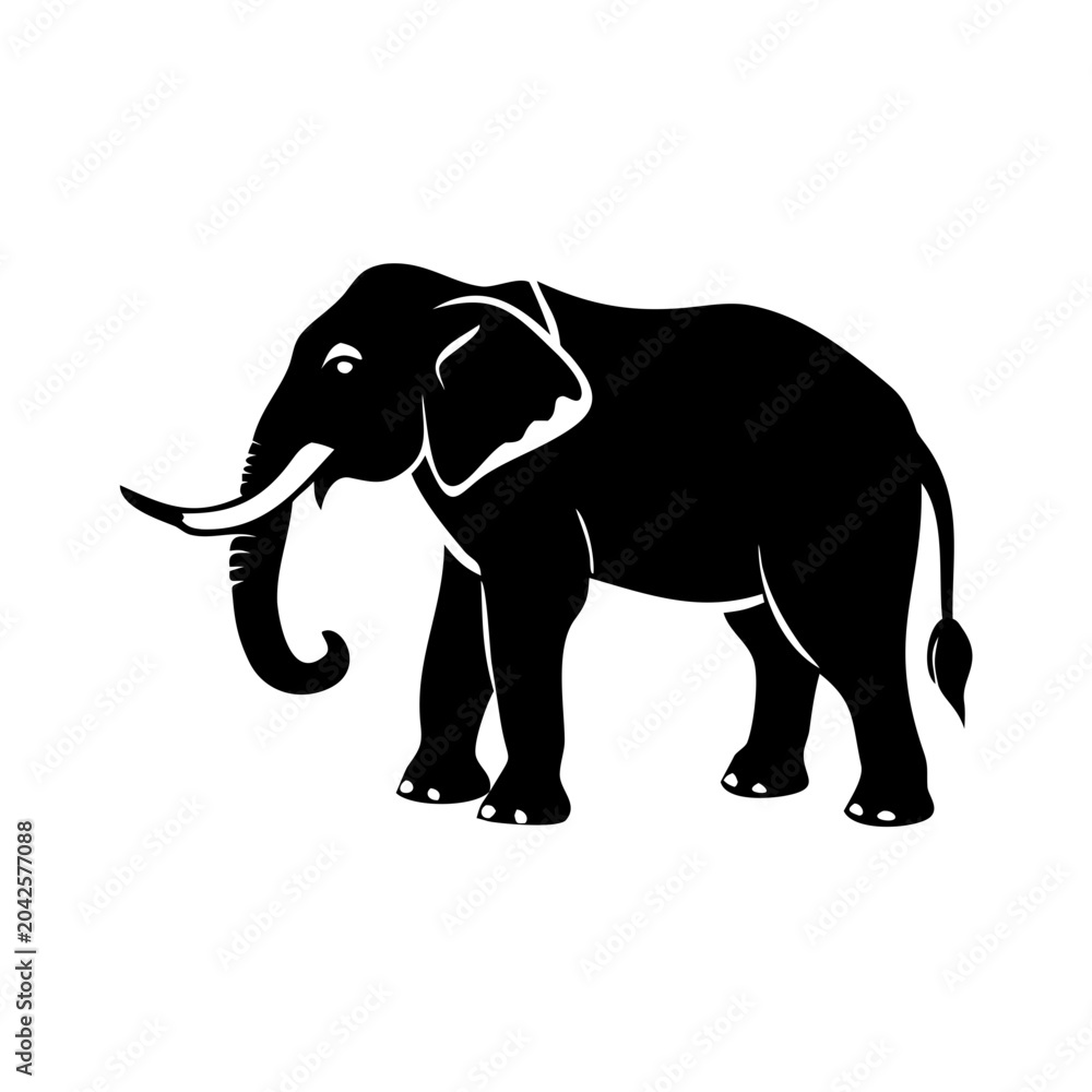 Fototapeta premium african elephant icon silhouette illustration for wildlife and nature design