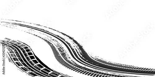 Photos Grunge tire track, wheel braking marks