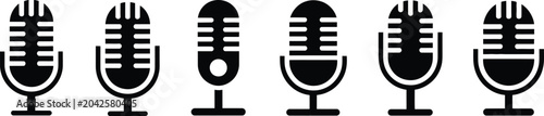 Foto microphone illustration collection studio broadcast podcast radio