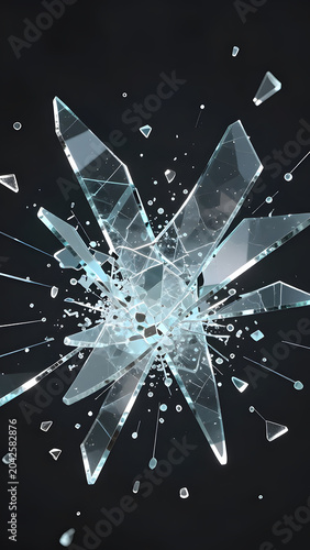 3d render of a broken glass 