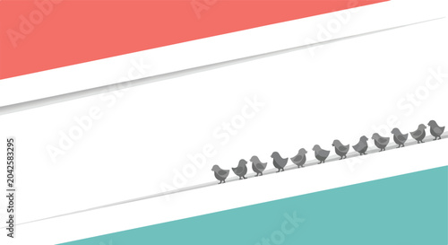 Schilderij op canvas Chicks in a Row