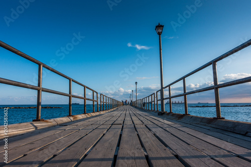 Bild auf Leinwand Clear Day on Limassol Old Port Pier, Mediterranean Seafront, Cyprus