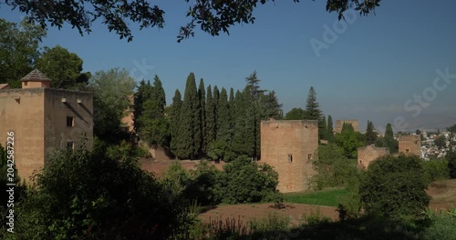 The Generalife Garden of the Alhambra in Granada, Spain.