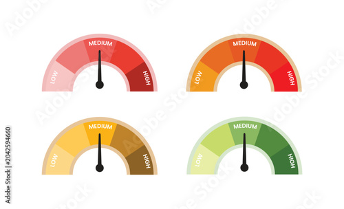 Photography set collection level meter isolated unique design on white background