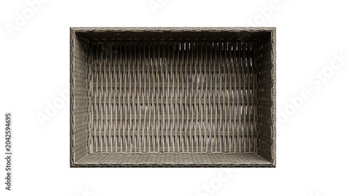Tableau sur toile Empty Woven Basket on Black Background