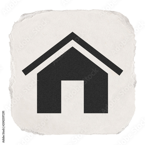 Home png icon sticker, ripped paper design on transparent background