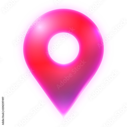 Location pin png icon sticker, neon glow design on transparent background