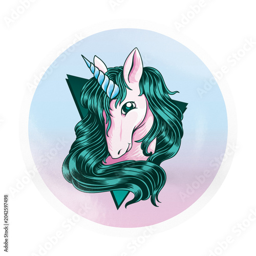 Unicorn png badge sticker on transparent background