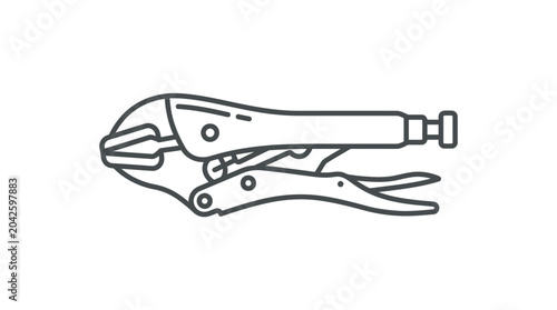 Foto Locking pliers vise grip tool line icon.