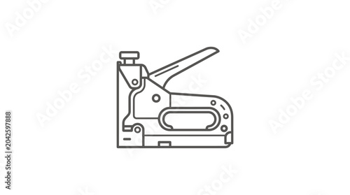 Cuadro en lienzo Manual industrial staple gun hand tool line art illustration.