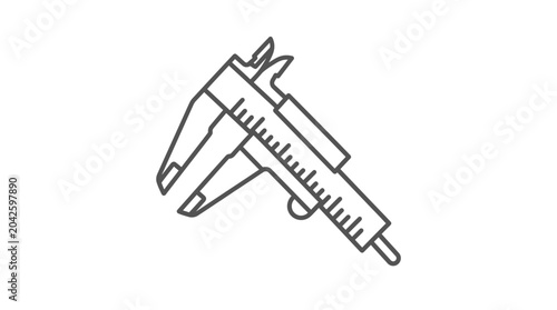 Obraz na plátně Vernier caliper measurement tool line art illustration.